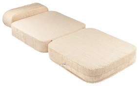 Fotoliu de copii maro deschis cu tapițerie din catifea reiată Flip – Wigiwama