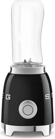 Blender Smeg PBF01BLEU, 300 W, 2 x 600 ml, 20 000–24 000 rpm, Baza antiderapanta, Fara BPA, Otel inoxidabil, Negru