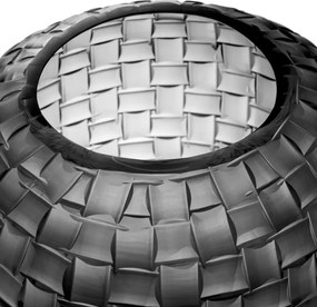 Vas decorativ design LUX realizat manual din sticla Varese S gri