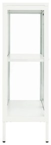 Servanta, alb, 75x35x105 cm, otel si sticla 1, Alb