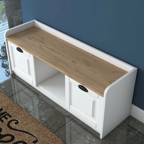 Dulap pentru pantofi Pilo White and Walnut