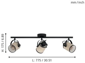 Eglo 43495 - Lampă spot RUSCOMB 3xE27/10W/230V