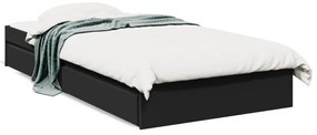 3280672 vidaXL Cadru de pat cu sertare, negru, 100x200 cm, lemn prelucrat