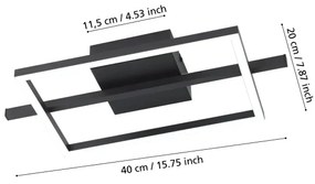 Plafonieră LED dimabilă Eglo 901115 AMANDOLO LED/17W/230V negru + telecomandă