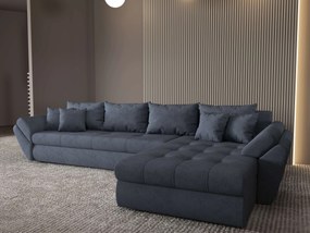 Colțar extensibil dumonde cu ladă de depozitare si sezut confortabil din spuma high-density, Loana XL Enjoy Antracit II 335x185 cm