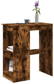 vidaXL Masă bar cu raft stejar fumuriu 90x47,5x103,5 cm lemn prelucrat