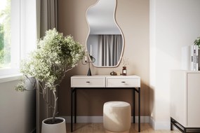 Consolă / măsuță toaletă Lorini 100 cm cu sertare - cașmir / mânere negre T-bar / cadru