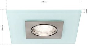 Spot incastrabil tavan directionabil cu sticla decorativa CLASA crom satin/alb