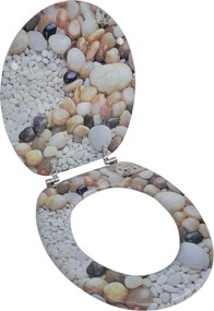 vidaXL Scaun de toaletă cu capac din MDF, design pietricele