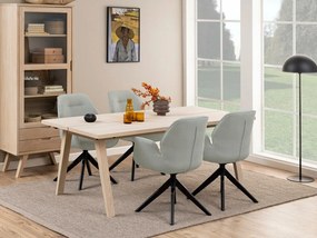 Set de mese Oakland 72875x95x200cm, Numărul de locuri: 4, Unghiular, Lemn: Cauciuc, Stejar