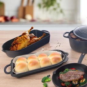 Tavă de copt din fontă 22x42,5 cm LITINA SMALT – Orion