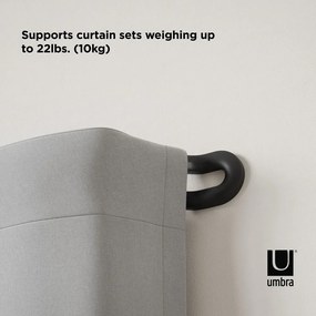 Galerie de perdea extensibilă 107-305 cm din oțel Midnight – Umbra