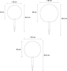 Set de 3 lampi de podea exterioare albe cu LED solar IP44 - Ludger