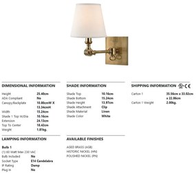 Aplica design clasic, vintage HILLSDALE alama antichizata