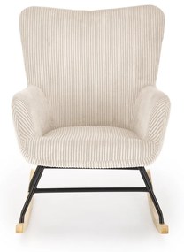 Fotoliu tip balansoar Belmiro velvet crem H92 cm