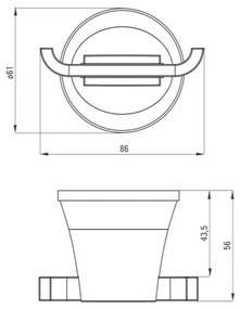 Cuier baie dublu culoare crom Deante 2K