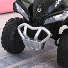 HOMCOM Mini quad pentru copii 18-36 luni, fără pedale, cu muzică și mânere late, PP și metal, negru | Aosom Romania
