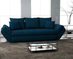 Canapea extensibilă dumonde cu ladă de depozitare si sezut confortabil din spuma high-density, Loana Enjoy Petrol 250x100 cm