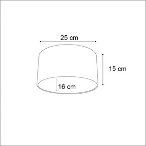 Abajur din catifea cu design frunze și interior auriu, oval 25/16/15