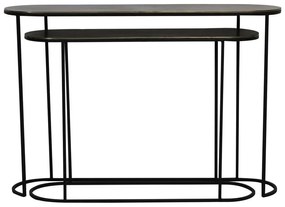 Mese consolă în culoarea bronz 2 buc. din metal 28x118 cm Bocov – Light &amp; Living