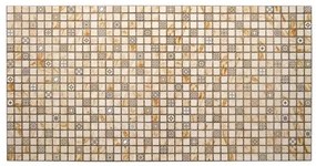 Panou decorativ, PVC, model mozaic, nuante portocaliu murdar, 96x48.5cm