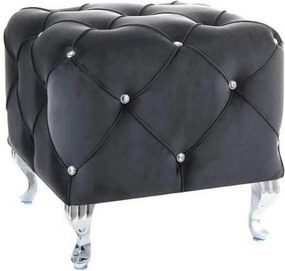 Taburet HESTIA K, stofa catifelata negru - Bluvel 19, 50x50x46 cm
