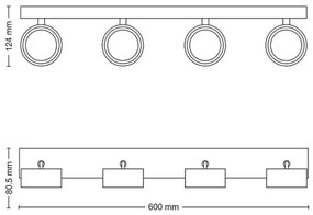 Spot LED BRACIA 4xLED/5,5W/230V alb Philips