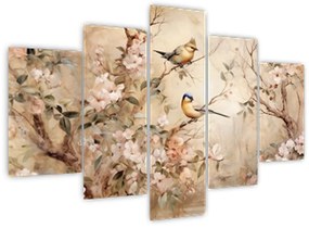 Tablou - Pictură de păsări de epocă II. (150x105 cm)