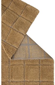 Covor tip traversă galben ocru țesut manual din lână 80x230 cm Mosaic Ochre – Lorena Canals