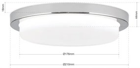 Plafoniera LED moderna LEROX 20cm crom