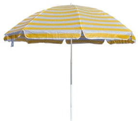 Umbrelă de plajă Happy Green cu dungi  galbene, 230 cm