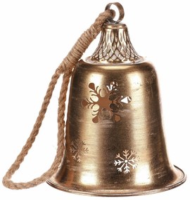 Clopot metalic suspendat, auriu, 20 x 20 x 58 cm