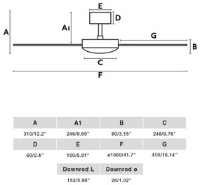 Ventilator de tavan FARO 33603DC MINI MALLORCA S maro/alb d. 106 cm + telecomandă
