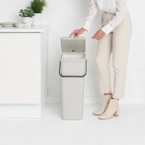 Cos de gunoi colectare selectiva Sort&Go 1005554, 40 L, Maner, Gri deschis