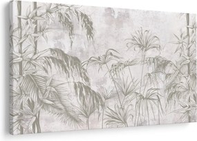 Tablou - Plante tropicale pe perete gri (90x60 cm)