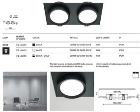 Spot incastrabil design tehnic Hoop 2 alb