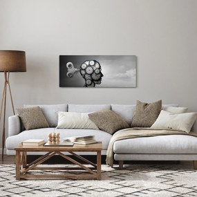 Tablou artistic cu cu cap și ceas (120x50 cm)