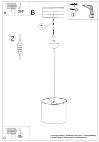 Lustră pe cablu Sollux SL.1403 NOVA 1xE27/15W/230V d. 30 cm alb