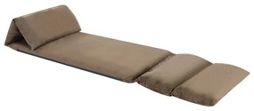 325259 vidaXL Scaun de podea pliabil, gri taupe, microfibră