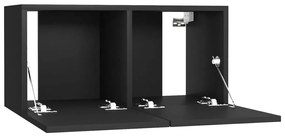 Set dulapuri TV, 5 piese, negru, PAL Negru, 61 x 30 x 30 cm (3 pcs), 1