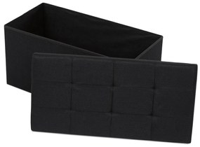 Taburet cu spațiu de depozitare, negru, 76 x 37 x37 c m