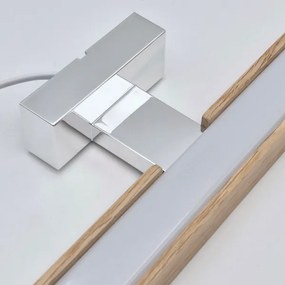 Aplică LED pentru oglindă Brilagi WOODY MIRROR LED/15W/230V IP44 stejar/crom