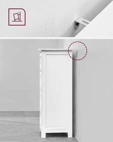 Dulap baie LEHAC 30x82 cm, albă