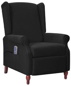 Fotoliu de masaj, negru, material textil