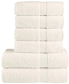 vidaXL Set de prosoape premium SOLUND, 6 piese, crem, 600 g/m²