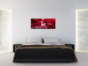 Tablou - Cascade indoneziene în roșu (120x50 cm)