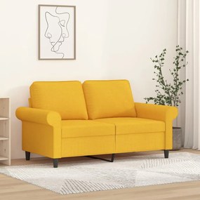349190 vidaXL Canapea cu 2 locuri, galben deschis, 120 cm, material textil