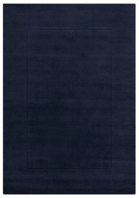 Covor albastru închis țesut manual din lână 200x290 cm Textured Wool Border – Flair Rugs