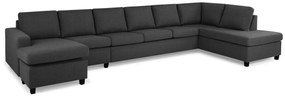 Colțar Scandinavian Choice C178Negru, Gri, 407x199x79cm, Picioare: Plastic