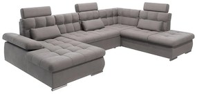 Colțar gri extensibil, cu spațiu de depozitare (cu colț pe partea dreaptă, în formă de "U") Merkur – Ropez